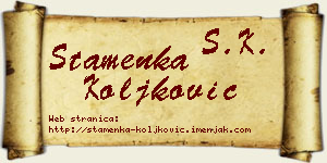 Stamenka Koljković vizit kartica